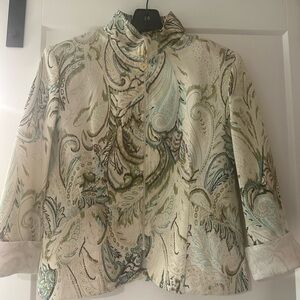 St. John Sport by Marie Gray Green and Cream Jacket